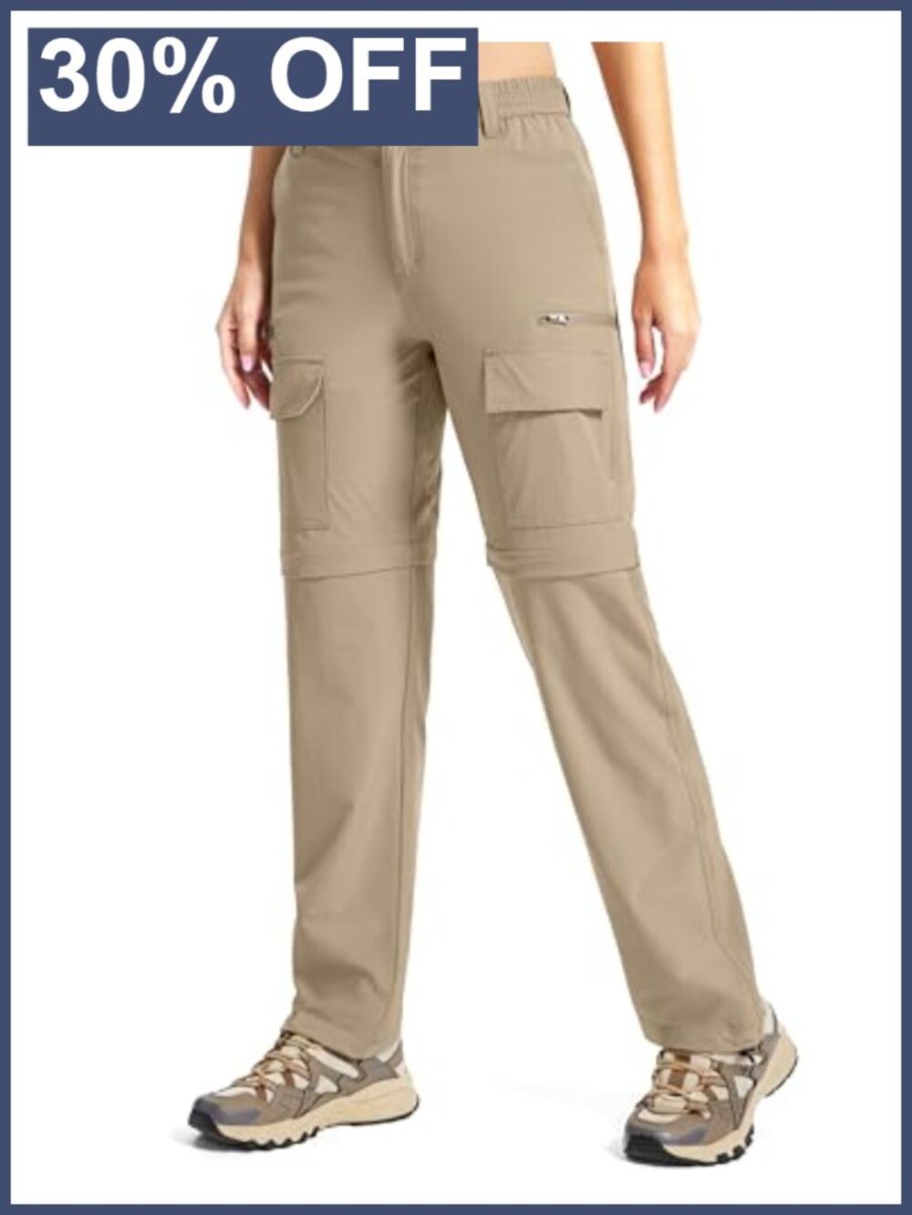Convertible Zip Off Hiking Pants Lightweight Quick Dry Cargo Womens